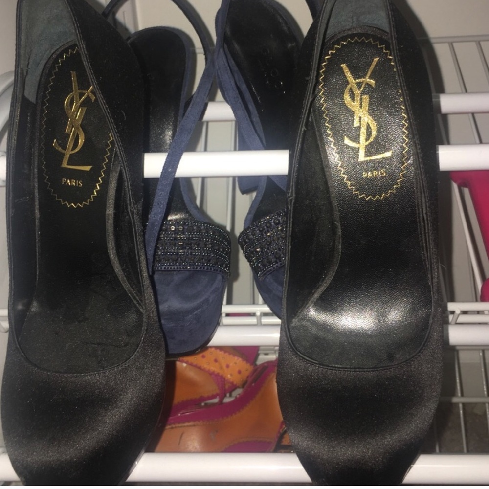 Authentic YSL satin pumps